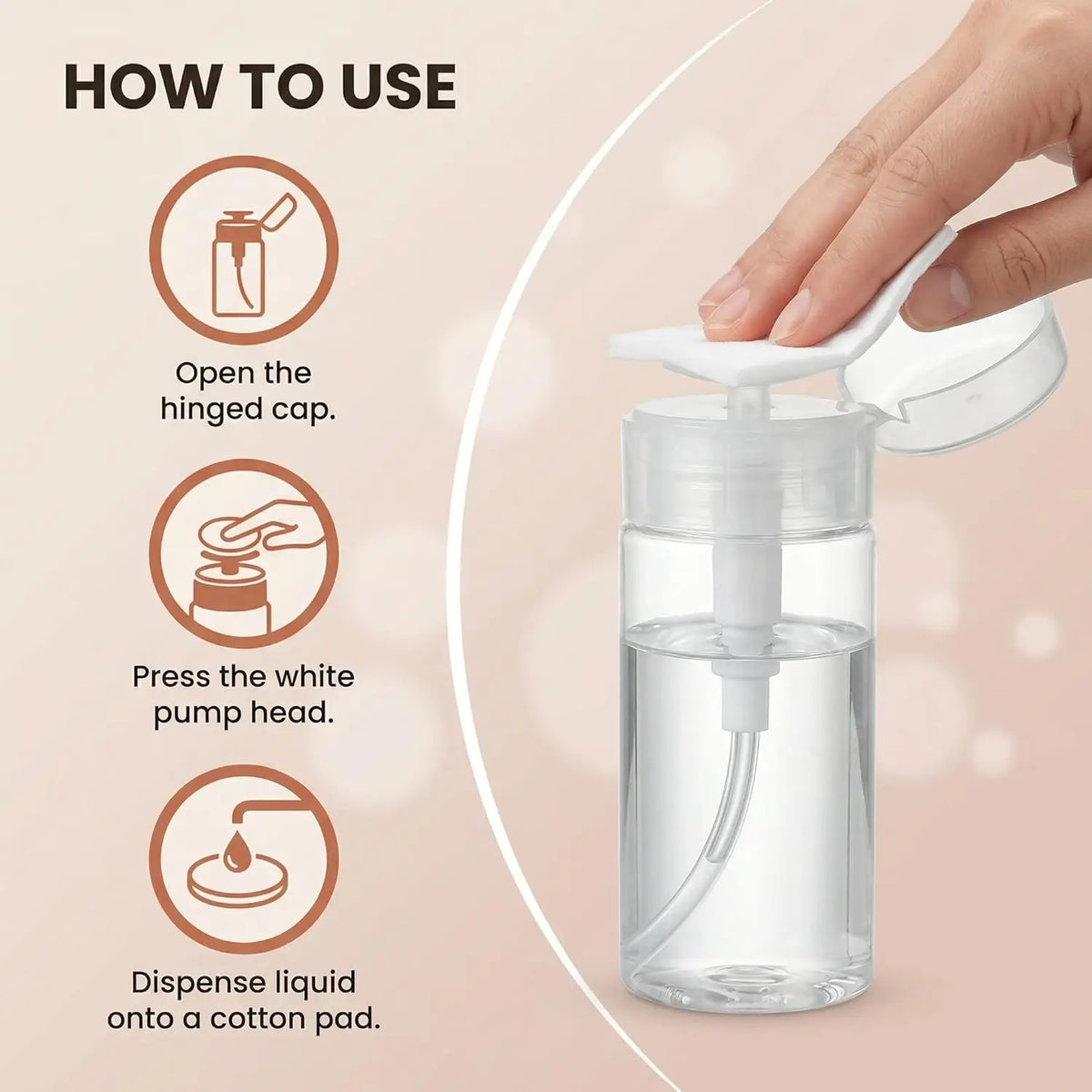 Nail Polish Remover Pump Dispenser | Lockable PET Bottle Pump Dispenser Bottle QXL