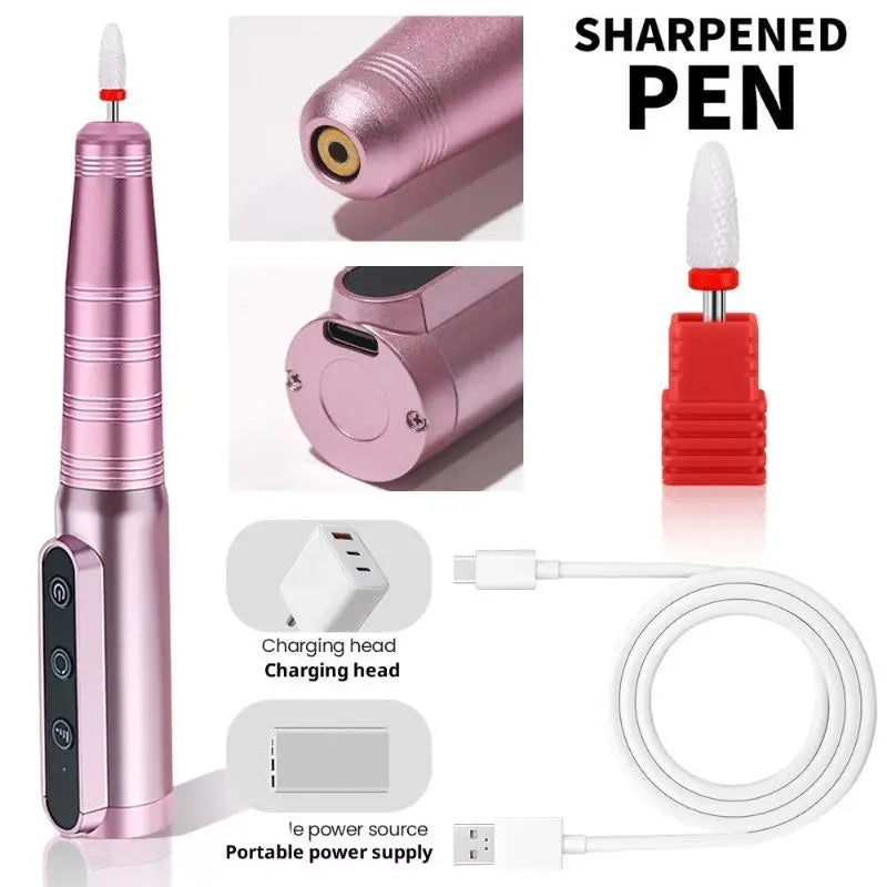 35000 RPM Rechargeable Electric Nail Drill | Gel & Acrylic Electric Nail Drill QXL