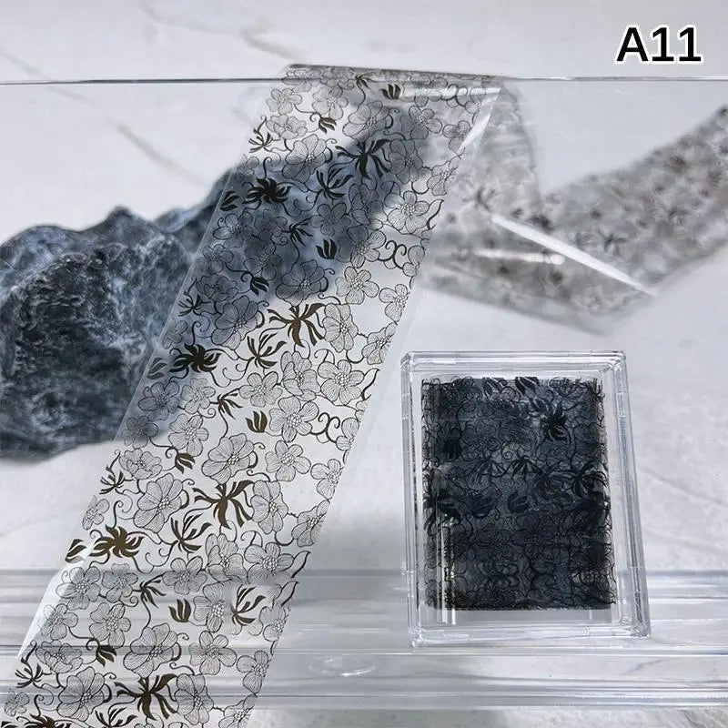 Flower Rose Nail Transfer Foil Stickers 100cm | DIY Manicure Nail Transfer Foil QXL A11