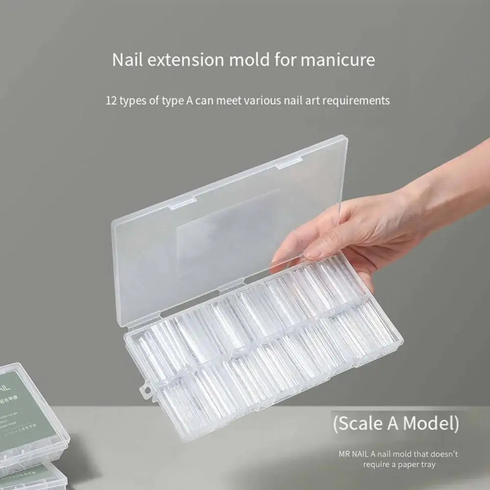 240-Pc Reusable Sandwich Nail Form Molds | Coffin Extension Nail Extension Molds QXL
