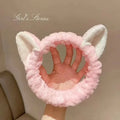 Coral Fleece Cat Ear Headband – Face Washing & Makeup Hair Headband QXL M130 1Pc-Pink