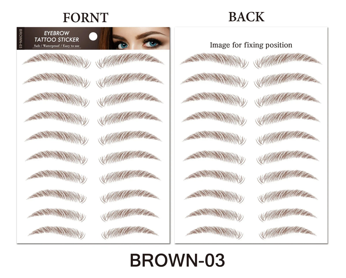 6D Hair-Like Eyebrow Tattoo Stickers | Water Transfer, Long Lasting Eyebrow Tattoo Stickers QXL 12