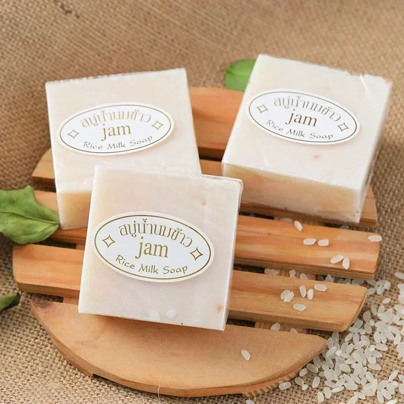 JAM Rice Milk & Goat Milk Handmade Soap | Brightening 4-Pack Handmade Bar Soap QXL