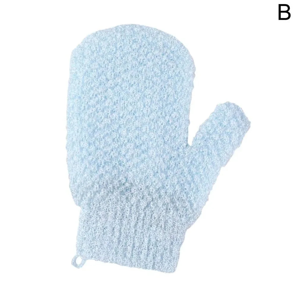 Nylon Exfoliating Scrub Bath Gloves | Body Cleansing Mitt Exfoliating Bath Glove QXL Blue -
