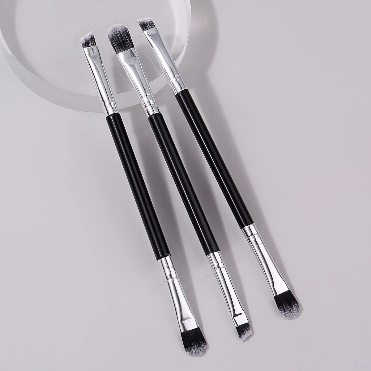 KOSSHOW 3-Pc Double-Ended Eyeshadow & Brow Liner Brush Set Eye Makeup Brush Set QXL