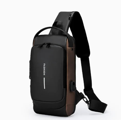 Men's Anti-Theft Chest Bag | Oxford Crossbody Sling Pack Crossbody Chest Bag QXL dark gold 6