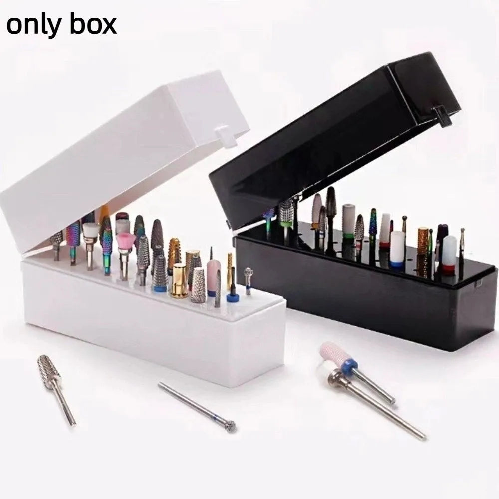 30-Slot Dustproof Nail Drill Bit Holder Case | Manicure Nail Drill Bit Holder QXL