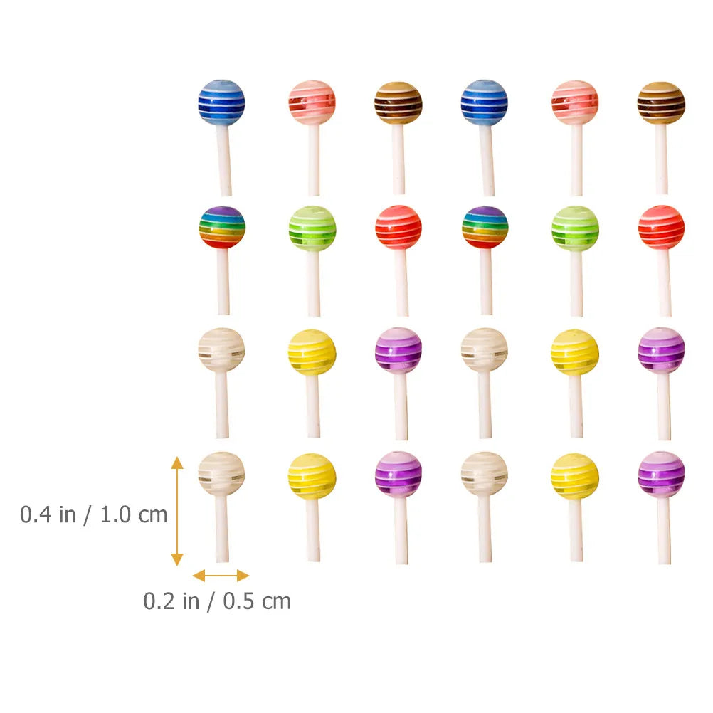 100-Pack 3D Lollipop Nail Charms | Resin DIY Nail Art Decor Nail Art Charms QXL