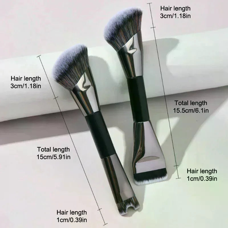 Double-Ended Makeup Brush – Powder, Blush & Contour Dual-End Makeup Brush QXL