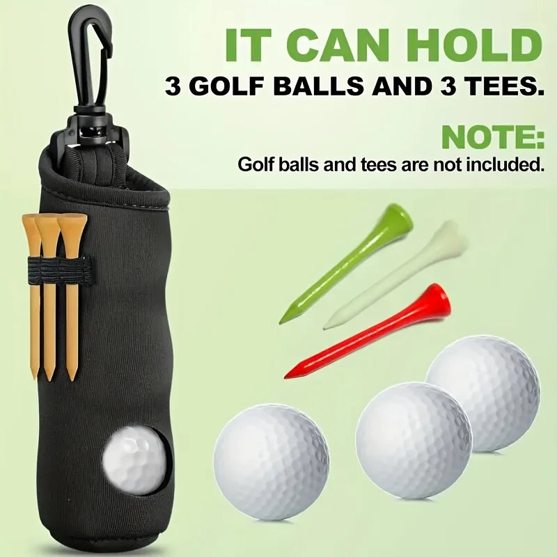 Golf Ball & Tee Waist Holder with Keychain Clip | Hands-Free Golf Accessories QXL