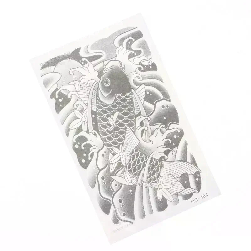 Japanese Koi Fish Temporary Tattoo Sticker | Waterproof 7–14 Days Temporary Tattoo Sticker QXL