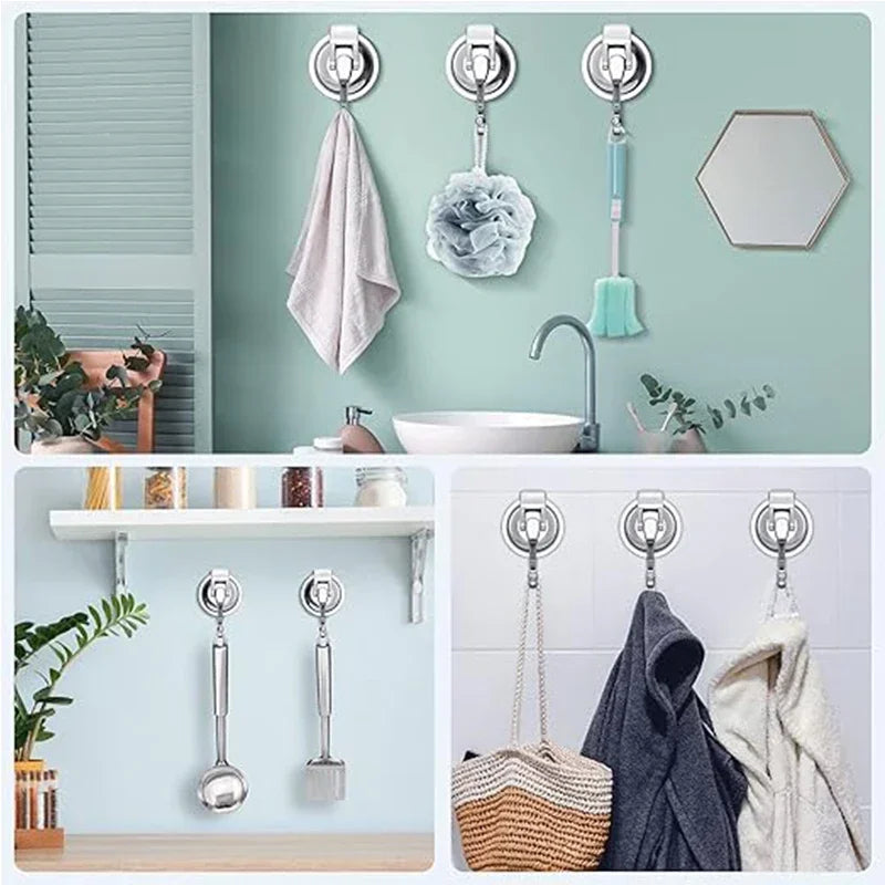 2-Pack Heavy-Duty 15lb Suction Cup Hooks – No Drilling Suction Cup Hooks QXL