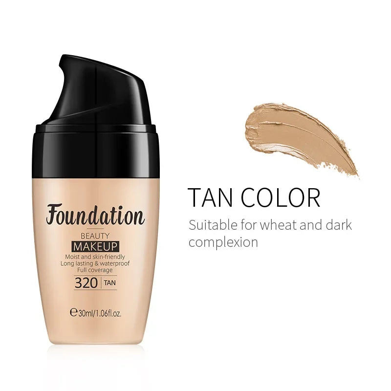 LAIKOU Liquid Foundation Full Coverage Hydrating Makeup Base 30ml Liquid Foundation QXL Tan-320