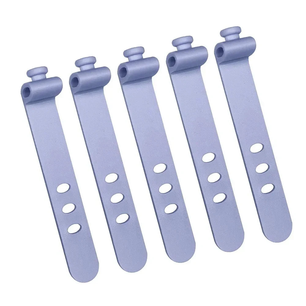 Silicone Cable Ties Organizer Clips | Cord Winder Straps Cable Management Clips QXL 5pcs Purple