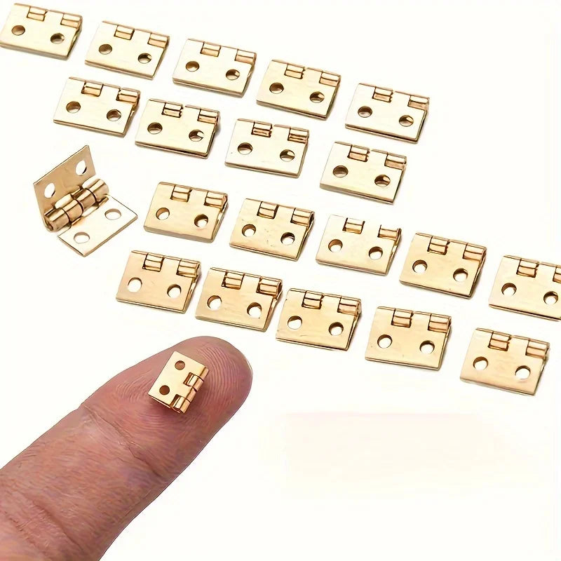 Brass Mini Flat Folding Hinges for Jewelry & Wooden Boxes Mini Folding Hinges QXL