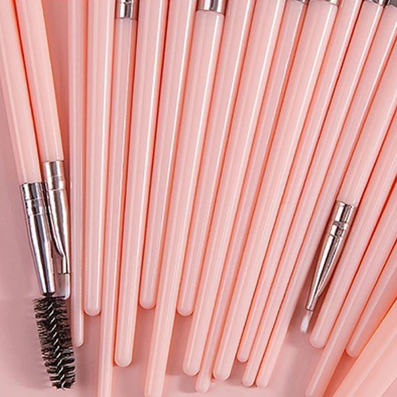 20-Piece Pink Makeup Brush Set | Blush, Foundation & Eye Makeup Brush Set QXL