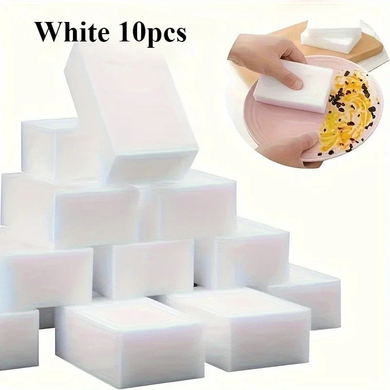 10-Pack Magic Multi-Surface Cleaning Sponge Pads | Kitchen & Bath Cleaning Sponge Pad QXL White 10pcs