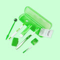 8-Piece Portable Dental Oral Care Kit with Storage Case Dental Care Kit QXL green