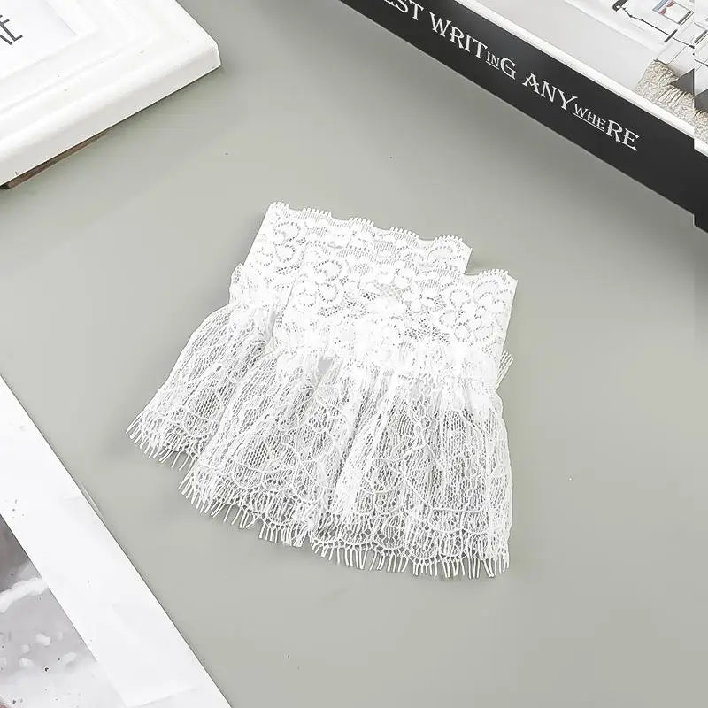 Women's Lace Fake Arm Sleeves | Tassel Pleated Cuff Accessory Lace Arm Sleeves QXL A2
