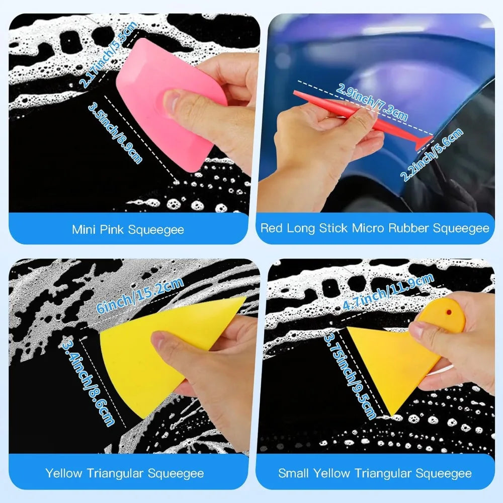 Felt Edge Squeegee Car Wrapping Tool Kits Vinyl Wrap Squeegee Applicator Tool for Car Vinyl Wrap, Window Tint, Wallpaper QXL