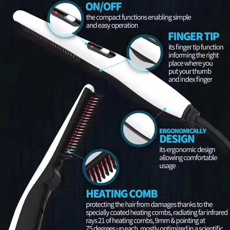Electric Hair & Beard Straightening Comb for Men | Quick Styler Hair Straightening Comb QXL