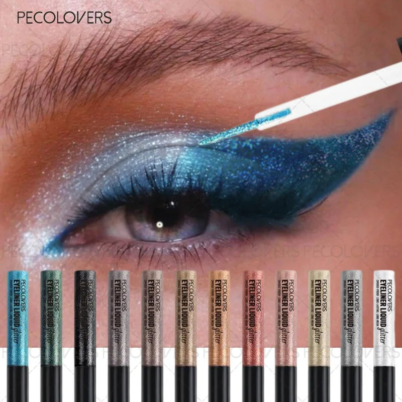 PECOLOVERS Glitter Eyeliner | Multi-Color Sparkly Cream Glitter Eyeliner QXL