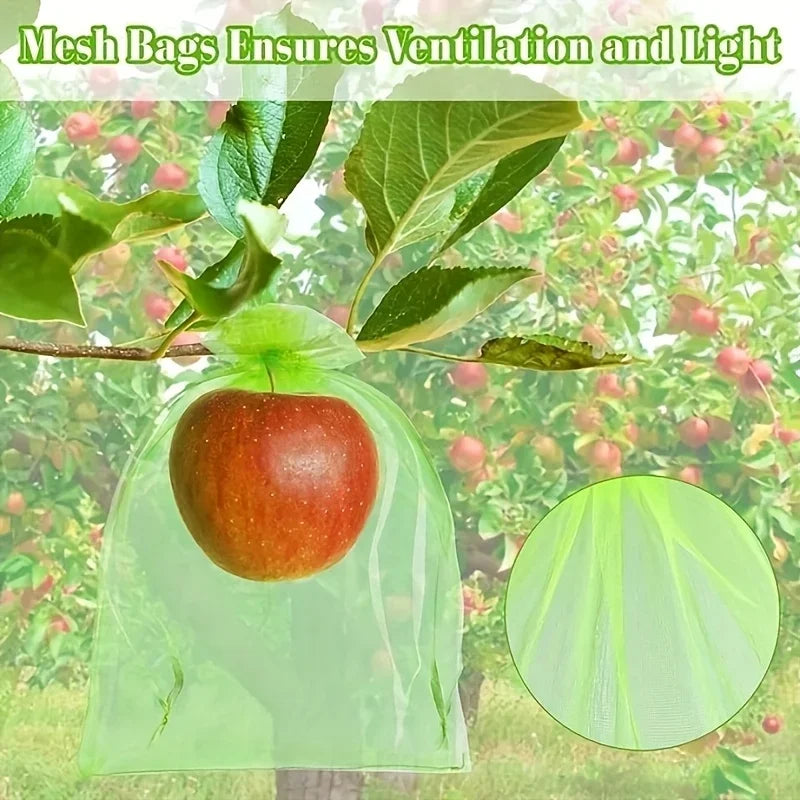 100-Pack Organza Fruit Protection Bags | Mesh Zipper Garden Garden Protection Bags QXL