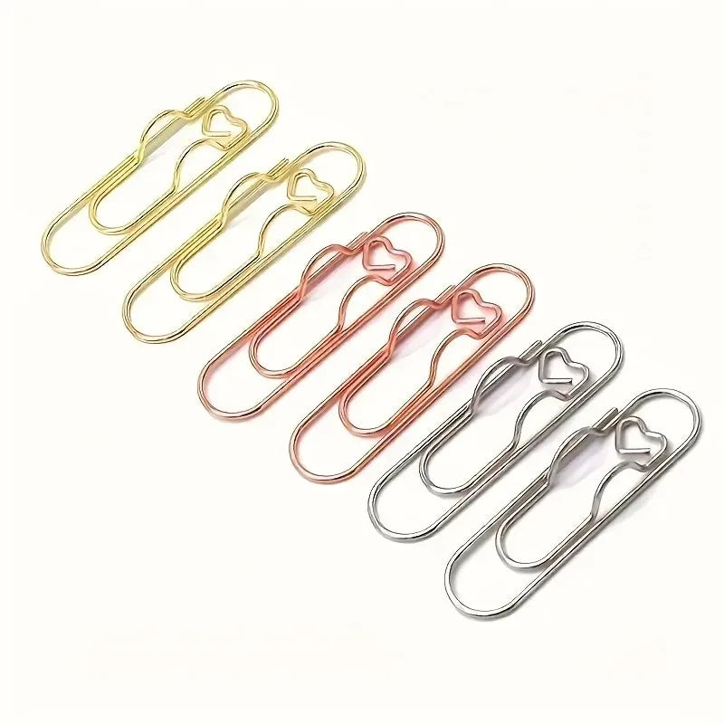 6-Pack Stainless Steel Notebook Clips with Pencil Holder Notebook Clip Set QXL