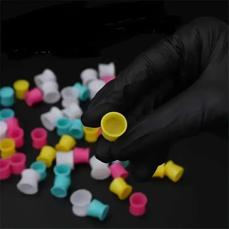 300-Pack Disposable Silicone Tattoo Ink Cups with Stable Base Tattoo Ink Cups QXL