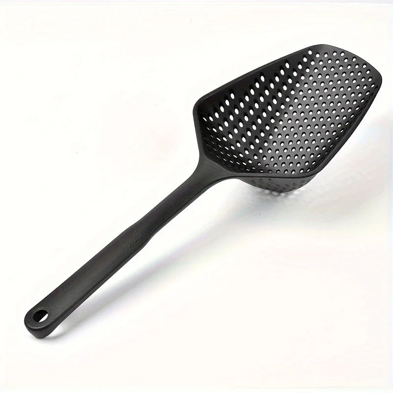 Large Slotted Spoon Strainer | PP Colander Spatula Kitchen Tool Slotted Spoon Strainer QXL Black