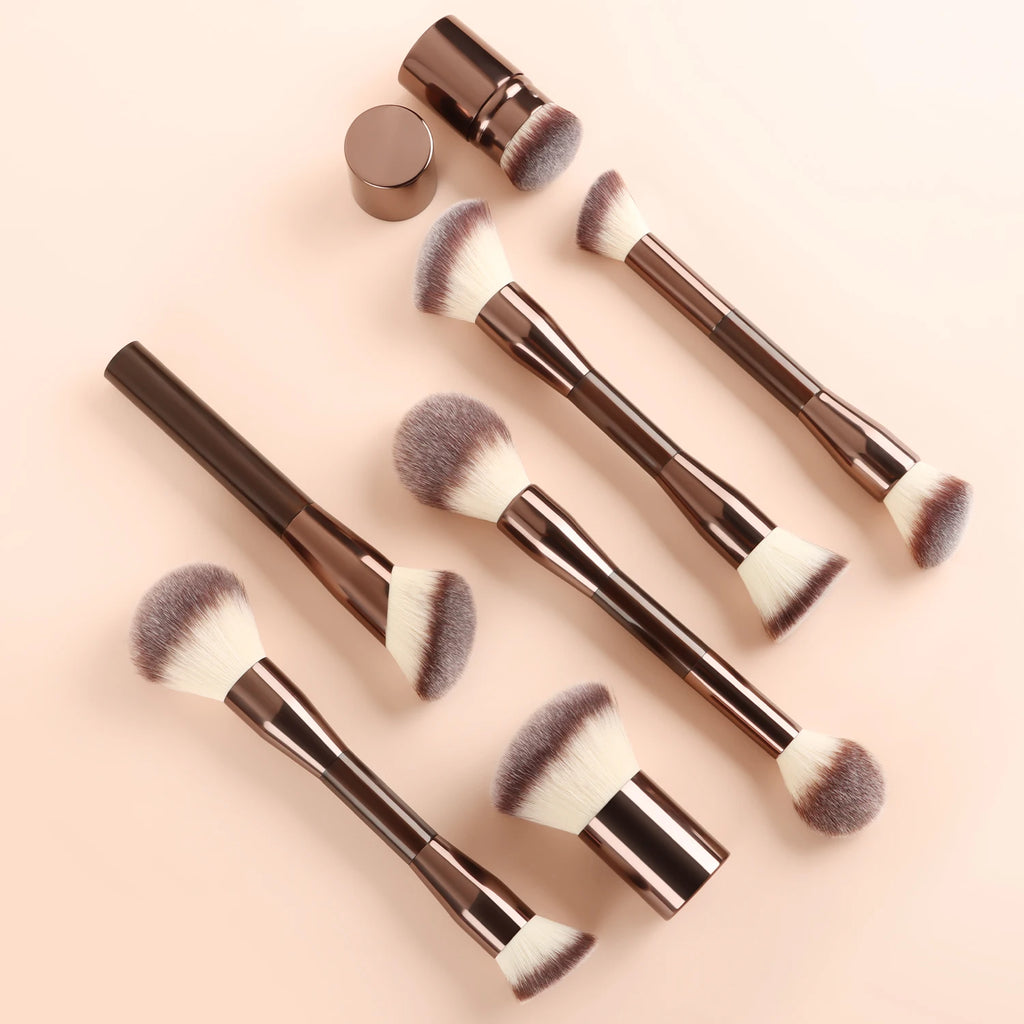 7-Piece Double-Ended Makeup Brush Set | Soft Fiber Angled Makeup Brush Set QXL