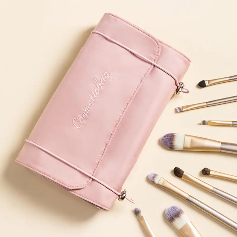Large-Capacity Nylon Makeup Brush Bag & Detachable Storage Box Makeup Brush Bag QXL