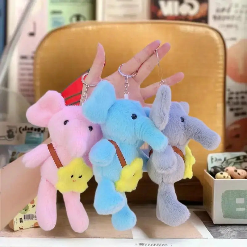 Star Elephant Plush Keychain | Cute Animal Key Ring Gift Plush Keychain QXL