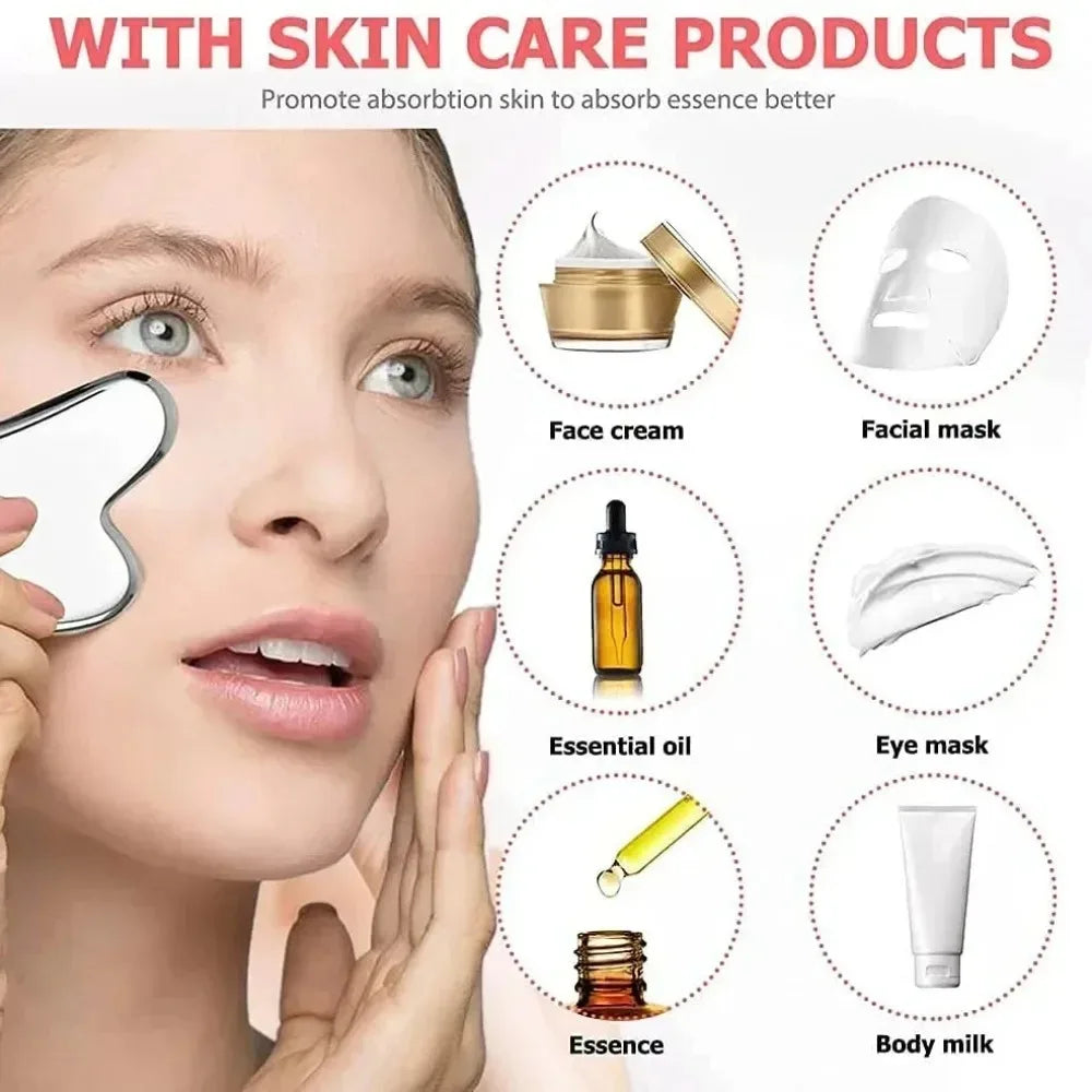 Ice Face Roller & Gua Sha Set | Cooling Facial Massage Ice Facial Roller Set QXL