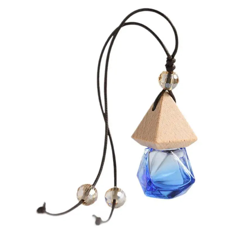 8ml Aromatherapy Glass Pendant Bottle with Wooden Lid | Car Perfume Aromatherapy Pendant Bottle QXL