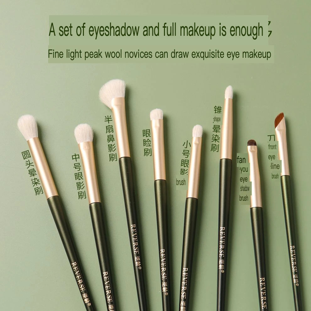 8-Piece Goat Hair Eye Makeup Brush Set | Soft Blending Brushes Eye Makeup Brush Set QXL