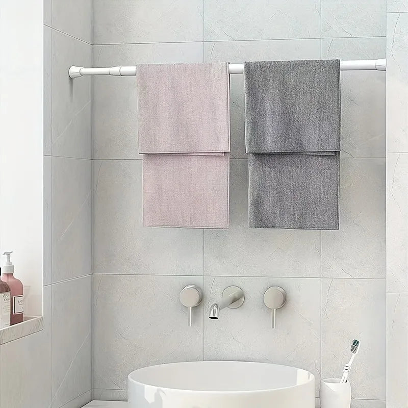 Telescopic Bathroom Rod – Towel, Curtain & Clothes Hanging Bar Telescopic Hanging Rod QXL