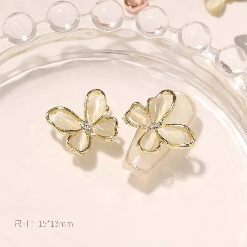 3D Butterfly Hollow Alloy Nail Charms | Luxury Nail Jewels 2pc Nail Art Charm QXL