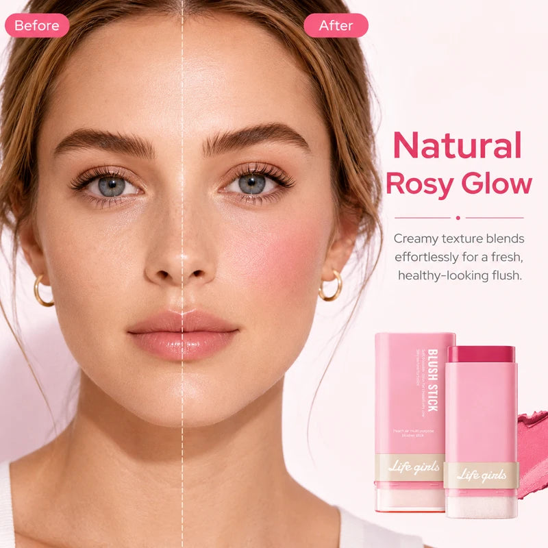 3-in-1 Cream Blush Stick | Cheeks Lips Eyes – Dewy Glow Cream Blush Stick QXL