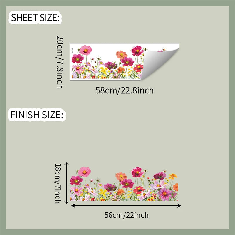 Colorful Flower Wall & Window Stickers – PVC Self-Adhesive Decals Wall Decal Stickers QXL