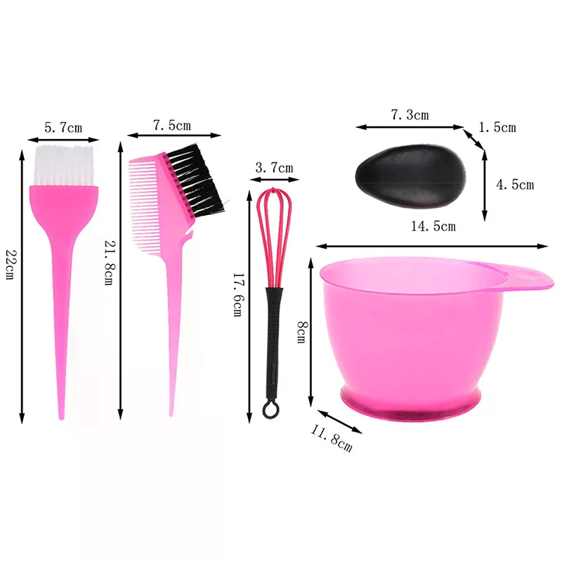 5-Piece Hair Colouring Brush & Bowl Set | Dye & Bleach Kit Hair Dye Brush Set QXL
