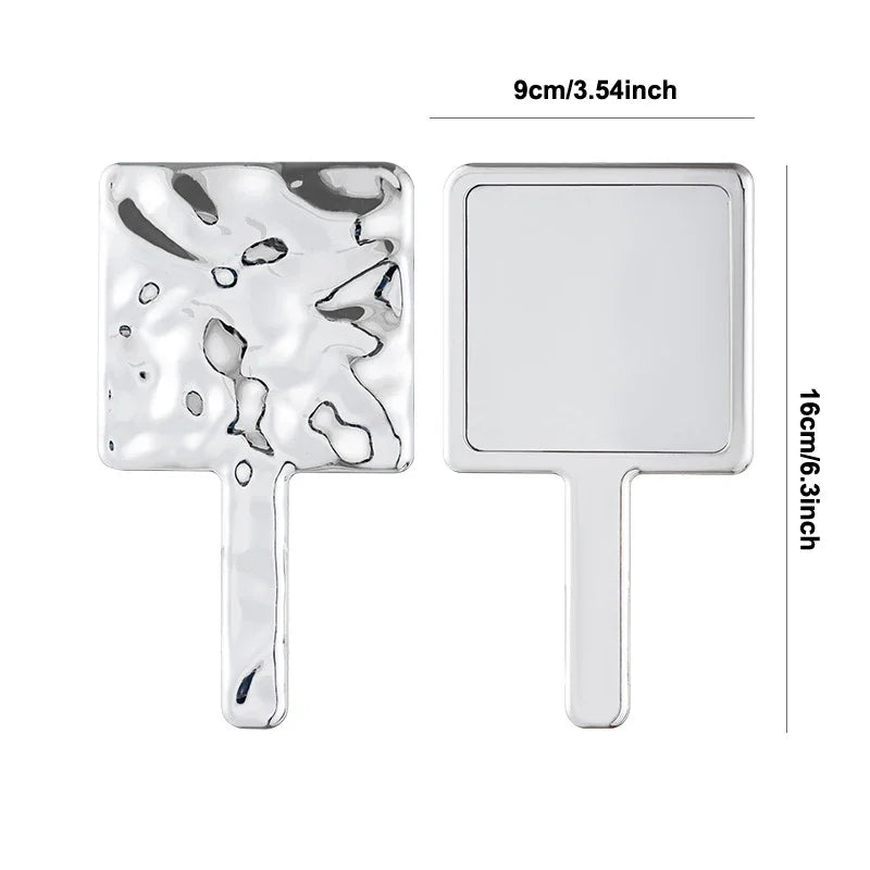 BMPEIC Square Handheld Makeup Mirror – HD Electroplated Vintage Handheld Makeup Mirror QXL