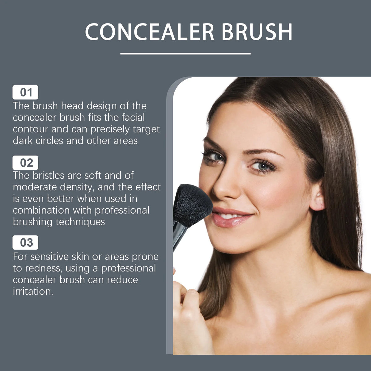 Contour Brush Set – Blush, Bronzer & Setting Powder Contour Makeup Brush QXL
