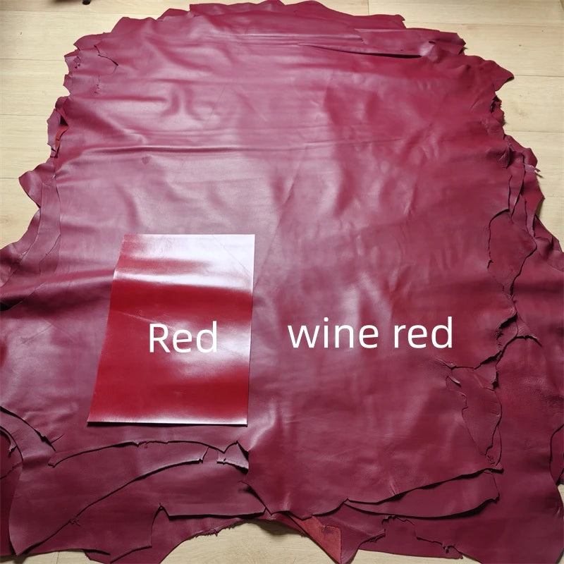 Wine Red Sheepskin Leather Fabric 0.5–0.7mm | DIY Garment Leather Craft Fabric QXL
