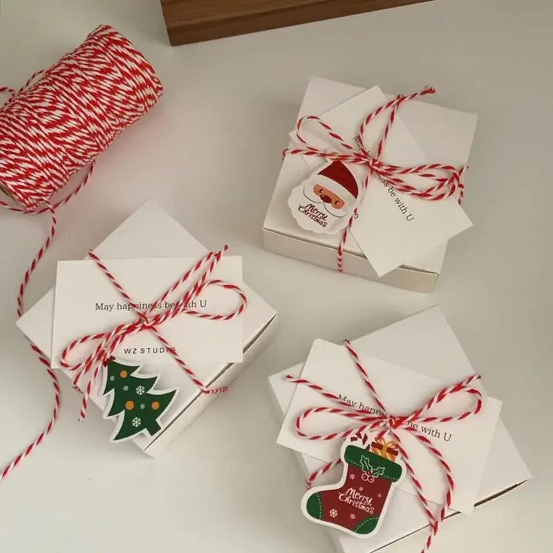 100m Red & White Braided Christmas Craft Cord | Holiday Rope Craft Cord Rope QXL