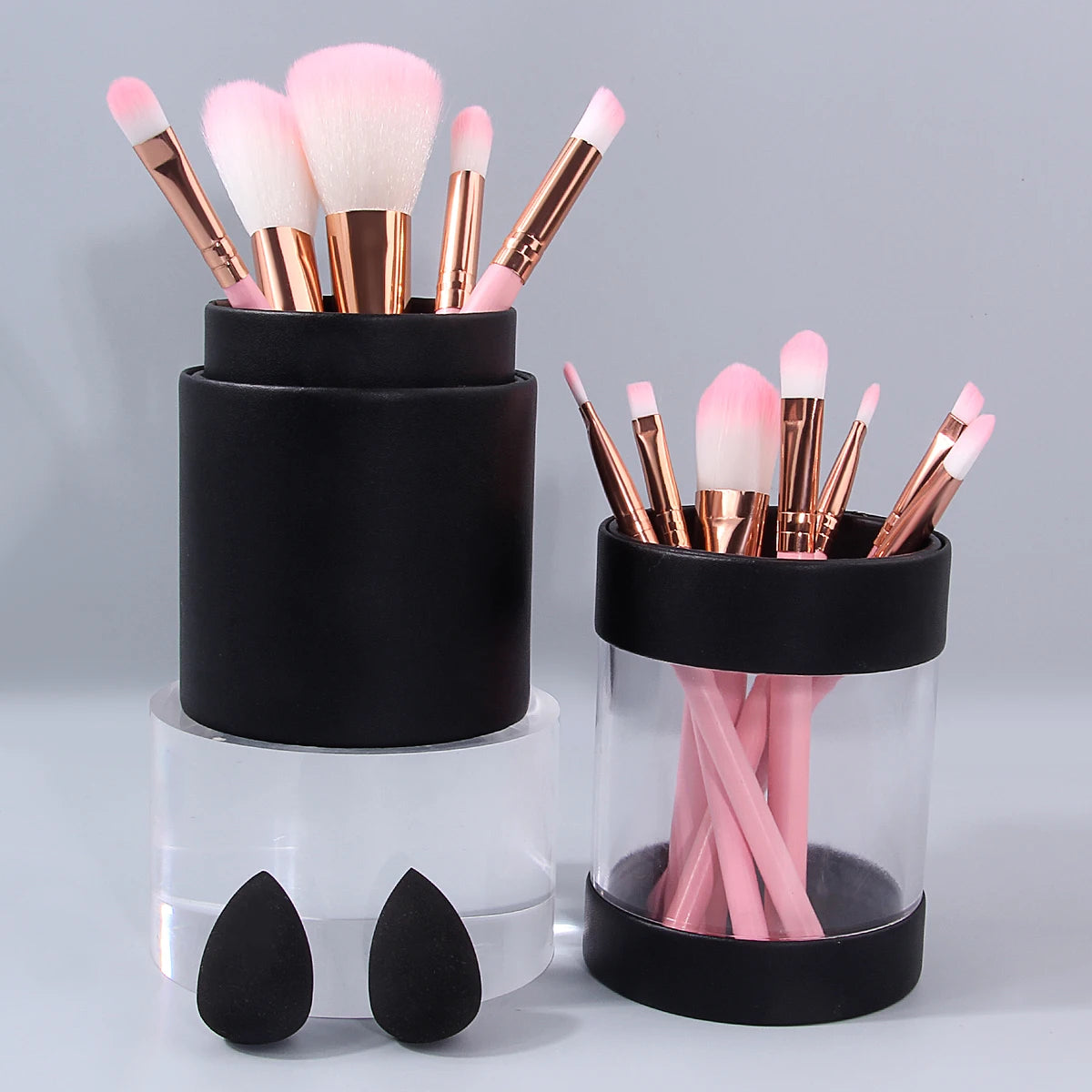 KOSSHOW 15-Pc Makeup Brush Set with Storage Case & Sponges Makeup Brush Set QXL