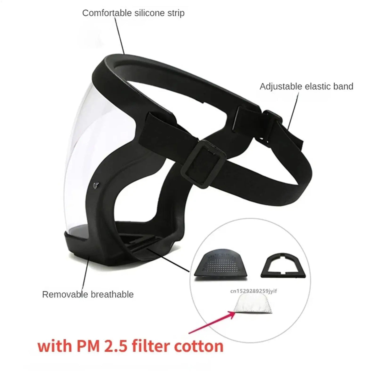 Transparent Anti-Fog Full Face Shield | PC Lens Protector Face Shield QXL