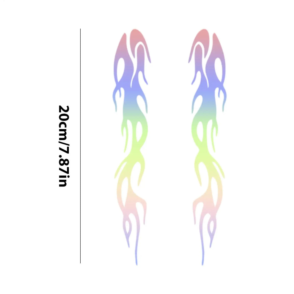 Reflective Flame Stickers Car & Motorcycle Decals – 1 Pair Vehicle Decal Stickers QXL