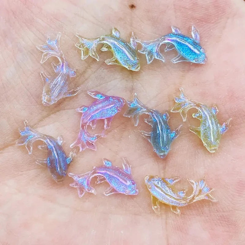 20-Pc 3D Kawaii Fish Resin Nail Charms | Cartoon Rhinestones Nail Art Charms QXL 20pcs