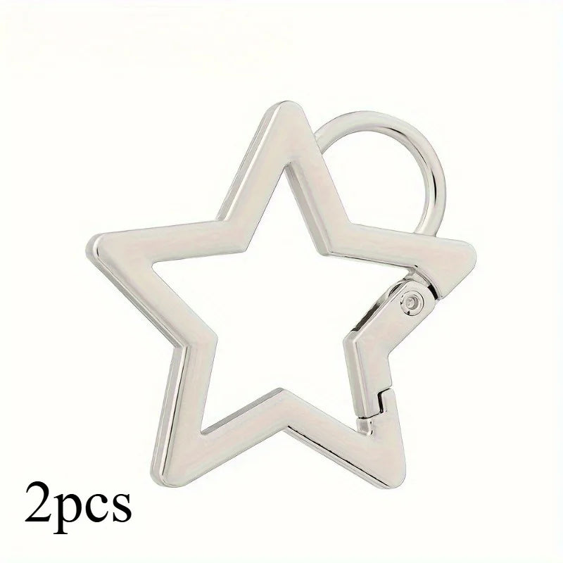 2-Pack Star-Shaped Plated Spring Snap Hooks | Bag & Hiking Spring Snap Hook QXL Silvery-2pcs